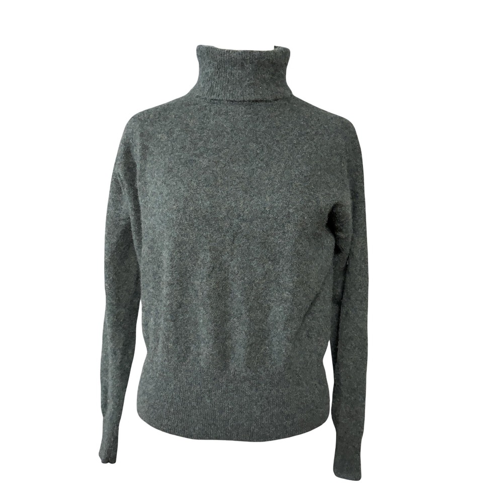 Madewell Sweater Womens S Green 100% Cashmere Turtleneck Soft Knit Pullover